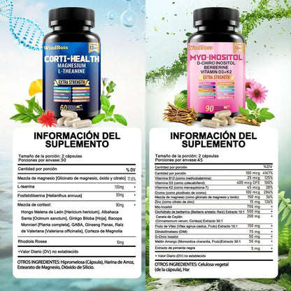 CortiWell® Cortisol + Myo-Inositol Combo (60+90 Cápsulas)